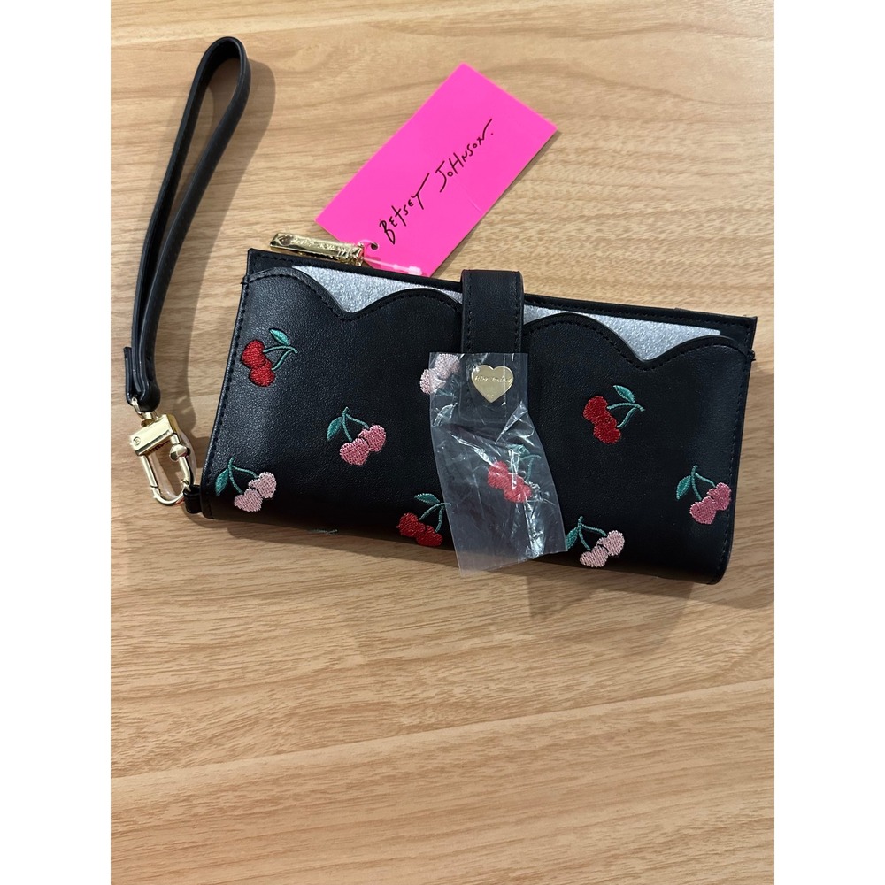 Betsey Johnson Black Cherry Wristlet